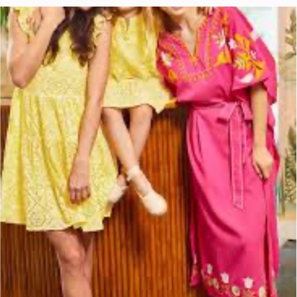 Roller Rabbit Embroidered Caftan Dress Small Boho Resort Wear, Beach Cover Up - Picture 14 of 14